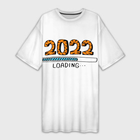 Платье-футболка 3D с принтом 2022 загрузка в Екатеринбурге,  |  | Тематика изображения на принте: 2022 | 22 | color | download | figures | is | new | of | second | symbol | the | tiger | twenty | world | year | второй | год | года | двадцать | загрузка | загрузки | мира | нового | новый | окрас | полоса | прогрузка | символ | тигр | тигриный | цифры