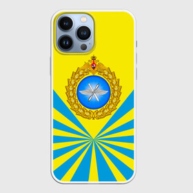 Чехол для iPhone 13 Pro Max с принтом Большая эмблема ВВС РФ в Екатеринбурге,  |  | army | авиация | армейка | армия | ввс | ввс россии | ввф | военновоздушные силы | военный | войска | герб | знак | летчик | лого | надпись | офицер | петлицы | российский | россия | русский | рф | символ