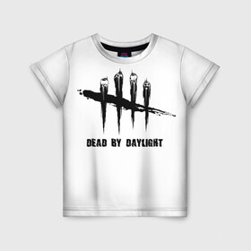 Детская футболка 3D с принтом DEAD BY DAYLIGHT (FLO) в Екатеринбурге, 100% гипоаллергенный полиэфир | прямой крой, круглый вырез горловины, длина до линии бедер, чуть спущенное плечо, ткань немного тянется | популярное | психоделика | смысл | хайп | чепер