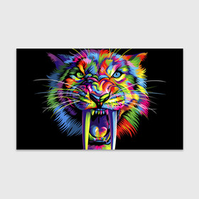 Бумага для упаковки 3D с принтом Саблезубый тигр в стиле поп арт в Екатеринбурге, пластик и полированная сталь | круглая форма, металлическое крепление в виде кольца | Тематика изображения на принте: 2022 | art | beast | colorful head | mosaic | new year | pop art | predator | rainbow | sabertoothed tiger | year of the tiger | большие клыки | год тигра | зверь | искусство | мозаика | новый год | радужный | разноцветная голова | саблезубый тиг