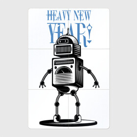 Магнитный плакат 2Х3 с принтом Heavy New Robot Year в Екатеринбурге, Полимерный материал с магнитным слоем | 6 деталей размером 9*9 см | Тематика изображения на принте: holiday | joke | new year | robot | новый год | праздник | робот | шутка
