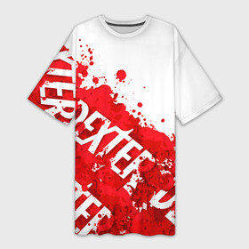 Платье-футболка 3D с принтом Декстер, пятна крови в Екатеринбурге,  |  | dexter | декстер | декстер морган | кровавый | кровь | маниак | мясник из бейхарбор | потёки | правосудие декстера | пятна крови | сериалы