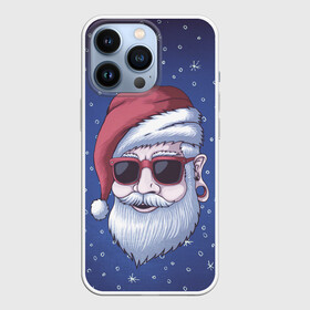 Чехол для iPhone 13 Pro с принтом САНТА ХИПСТЕР | SANTA HIPSTER в Екатеринбурге,  |  | Тематика изображения на принте: 2022 | bad | christmas | cold | dab | dub | hipster | klaus | merry | new | santa | snow | winter | year | год | даб | зима | клаус | мороз | новый | рождество | санта | снег | тигр | тигра | хипстер | холод