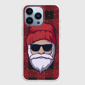 Чехол для iPhone 13 Pro с принтом SANTA HIPSTER | САНТА ХИПСТЕР в Екатеринбурге,  |  | 2022 | bad | christmas | cold | dab | dub | hipster | klaus | merry | new | santa | snow | winter | year | год | даб | зима | клаус | мороз | новый | рождество | санта | снег | хипстер | холод