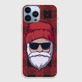 Чехол для iPhone 13 Pro Max с принтом SANTA HIPSTER | САНТА ХИПСТЕР в Екатеринбурге,  |  | 2022 | bad | christmas | cold | dab | dub | hipster | klaus | merry | new | santa | snow | winter | year | год | даб | зима | клаус | мороз | новый | рождество | санта | снег | хипстер | холод