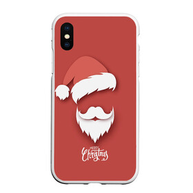 Чехол для iPhone XS Max матовый с принтом Merry Christmas | Счастливого Рождества в Екатеринбурге, Силикон | Область печати: задняя сторона чехла, без боковых панелей | 2022 | christmas | cold | klaus | merry | new | santa | winter | year | борода | год | дед | зима | клаус | мороз | новый | рождество | санта | тигра | холод