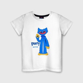 Детская футболка хлопок с принтом Monster Huggy WuggyХагги Вагии в Екатеринбурге, 100% хлопок | круглый вырез горловины, полуприлегающий силуэт, длина до линии бедер | huggy | monster | playtime | poppy | wuggy | вагги | ваги | монстр | хагги | хаги