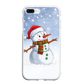 Чехол для iPhone 7Plus/8 Plus матовый с принтом Веселый Снеговик   Happy Snowman в Екатеринбурге, Силикон | Область печати: задняя сторона чехла, без боковых панелей | Тематика изображения на принте: christmas | santa | snowman | дед мороз | елка | зима | новый год | рождество | санта | снег | снеговик | снегурочка | снежинка