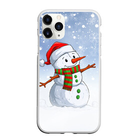 Чехол для iPhone 11 Pro Max матовый с принтом Веселый Снеговик   Happy Snowman в Екатеринбурге, Силикон |  | Тематика изображения на принте: christmas | santa | snowman | дед мороз | елка | зима | новый год | рождество | санта | снег | снеговик | снегурочка | снежинка