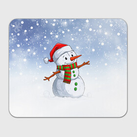 Прямоугольный коврик для мышки с принтом Веселый Снеговик   Happy Snowman в Екатеринбурге, натуральный каучук | размер 230 х 185 мм; запечатка лицевой стороны | christmas | santa | snowman | дед мороз | елка | зима | новый год | рождество | санта | снег | снеговик | снегурочка | снежинка
