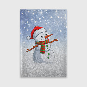 Обложка для автодокументов с принтом Веселый Снеговик   Happy Snowman в Екатеринбурге, натуральная кожа |  размер 19,9*13 см; внутри 4 больших “конверта” для документов и один маленький отдел — туда идеально встанут права | christmas | santa | snowman | дед мороз | елка | зима | новый год | рождество | санта | снег | снеговик | снегурочка | снежинка