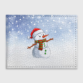 Обложка для студенческого билета с принтом Веселый Снеговик   Happy Snowman в Екатеринбурге, натуральная кожа | Размер: 11*8 см; Печать на всей внешней стороне | christmas | santa | snowman | дед мороз | елка | зима | новый год | рождество | санта | снег | снеговик | снегурочка | снежинка