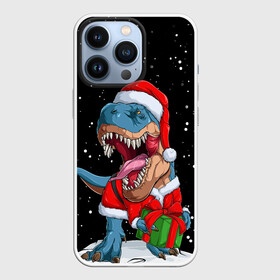 Чехол для iPhone 13 Pro с принтом Новогодний Динозавр в Екатеринбурге,  |  | 2021 | 2022 | christmas | dino | happy | merry | merry christmas | new year | rex | santa | snow | sweater | trex | ugly christmas | winter | динозавр | зима | новогодний | новогодняя | новый год | рождественский | рождественский свитер | рождес