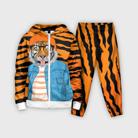 Детский костюм 3D с принтом Тигр фурри на стиле в Екатеринбурге,  |  | furry | tiger | восточный тигр | год тигра | кошка | лоу поли | тигр | тигренок | хищник