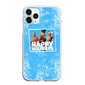 Чехол для iPhone 11 Pro матовый с принтом Happy holidays Fortnite в Екатеринбурге, Силикон |  | игра | персонажи | снег | снежинки | фото