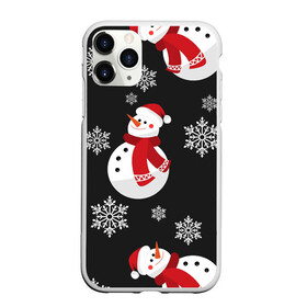 Чехол для iPhone 11 Pro Max матовый с принтом Снеговик в Екатеринбурге, Силикон |  | merry christmas | веселого рождества | рождество | снеговики | снежинки | шарфик