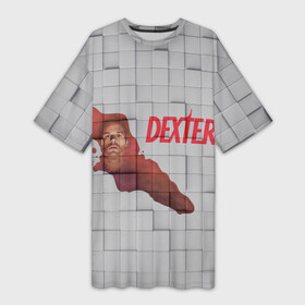 Платье-футболка 3D с принтом Dexter Morgan  Пятна крови в Екатеринбурге,  |  | dexter сериал | декстер | декстер судмедэксперт | кровь | майкл си холл декстер | охотник за преступниками