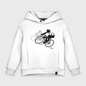 Детское худи Oversize хлопок с принтом Велоспорт шоссе в Екатеринбурге, френч-терри — 70% хлопок, 30% полиэстер. Мягкий теплый начес внутри —100% хлопок | боковые карманы, эластичные манжеты и нижняя кромка, капюшон на магнитной кнопке | Тематика изображения на принте: bike | велосипед | велосипедист | велоспорт | спорт | спортсмен | шоссе | шоссейник | шоссер