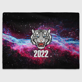 Плед 3D с принтом ЧЁРНЫЙ ТИГР НОВЫЙ ГОД 2022   GRAY TIGER NEW YEAR в Екатеринбурге, 100% полиэстер | закругленные углы, все края обработаны. Ткань не мнется и не растягивается | 2022 | beast | merry christmas | new year | red bow | santa hat | snow | tiger | winter | winter is coming | year of the tiger | год тигра | дед мороз | животные | звери | зверь | зима | зима 2022 | зима близко | новог | новогодни