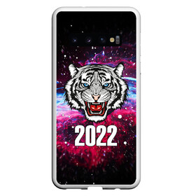 Чехол для Samsung Galaxy S10 с принтом ЧЁРНЫЙ ТИГР НОВЫЙ ГОД 2022   GRAY TIGER NEW YEAR в Екатеринбурге, Силикон | Область печати: задняя сторона чехла, без боковых панелей | 2022 | beast | merry christmas | new year | red bow | santa hat | snow | tiger | winter | winter is coming | year of the tiger | год тигра | дед мороз | животные | звери | зверь | зима | зима 2022 | зима близко | новог | новогодни