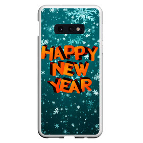 Чехол для Samsung S10E с принтом HAPPY NEW YEAR 2022 | С НОВЫМ ГОДОМ в Екатеринбурге, Силикон | Область печати: задняя сторона чехла, без боковых панелей | 2022 | c | christmas | happy | ice | new | snow | snowflake | year | годом | лед | ледяной | новый | новым | рождество | снег | снежинка