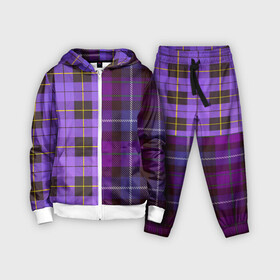 Детский костюм 3D с принтом Purple Checkered в Екатеринбурге,  |  | Тематика изображения на принте: в клетку | клеточка | клетчатая фиолетовая | клетчатые вещи | рубашка в клетку | тартан | фиолетовая клетка | фиолетовые квадраты | шотландская клетка