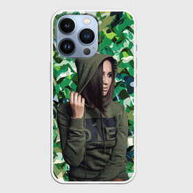 Чехол для iPhone 13 Pro с принтом Olga Buzova   camouflage в Екатеринбурге,  |  | beauty | camouflage | celebrity | girl | military | olga buzova | девушка | знаменитость | камуфляж | красавица | ольга бузова