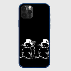 Чехол для iPhone 12 Pro Max с принтом Снеговик на черном фоне в Екатеринбурге, Силикон |  | snowman | зима | минимализм | новый год | снеговик