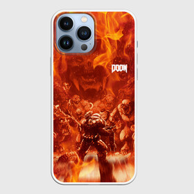 Чехол для iPhone 13 Pro Max с принтом Hell Monster vs Doom в Екатеринбурге,  |  | demons | devil | doom | doom eternal | doom slayer | doomguy | hell | slayer | ад | демон | демоны | дум | дум гай | думгай | солдат рока