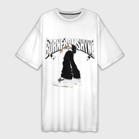 Платье-футболка 3D с принтом BORN FROM SHYNE Lil Morty в Екатеринбурге,  |  | born from shyne | lil morty | альбом | лил морти | обложка альбома | рэп | трэп