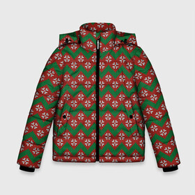 Зимняя куртка для мальчиков 3D с принтом Knitted Snowflake Pattern в Екатеринбурге, ткань верха — 100% полиэстер; подклад — 100% полиэстер, утеплитель — 100% полиэстер | длина ниже бедра, удлиненная спинка, воротник стойка и отстегивающийся капюшон. Есть боковые карманы с листочкой на кнопках, утяжки по низу изделия и внутренний карман на молнии. 

Предусмотрены светоотражающий принт на спинке, радужный светоотражающий элемент на пуллере молнии и на резинке для утяжки | Тематика изображения на принте: background | christmas | geometry | knitted pattern | new year | pattern | snowflakes | texture | вязаный узор | геометрия | новый год | паттерн | рождество | снежинки | текстура | узор | фон