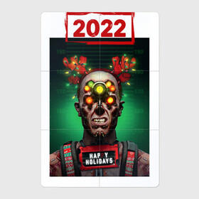 Магнитный плакат 2Х3 с принтом Cyberpunk 2022 Heppy New Year в Екатеринбурге, Полимерный материал с магнитным слоем | 6 деталей размером 9*9 см | 2022 | cyberpunk | cyberpunk 2077 | new year | зима | новый год 2022 | праздник