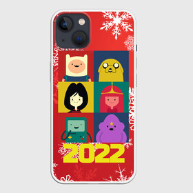 Чехол для iPhone 13 с принтом Новогоднее Время Приключений 2022 в Екатеринбурге,  |  | 2022 | adventure time | new year | время приключений | зима | праздник