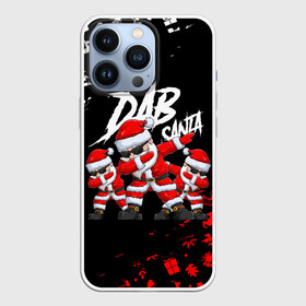 Чехол для iPhone 13 Pro с принтом DAB SANTA   ДАБ САНТА КЛАУС 2022 в Екатеринбурге,  |  | Тематика изображения на принте: 2022 | beast | merry christmas | new year | red bow | santa hat | snow | tiger | winter | winter is coming | year of the tiger | год тигра | дед мороз | животные | звери | зверь | зима | зима 2022 | зима близко | новог | новогодни