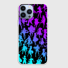 Чехол для iPhone 13 Pro Max с принтом GENSHI IMPACT HEROES NEON   НЕОНОВЫЙ УЗОР в Екатеринбурге,  |  | amber | anime | genshin impact | girl | jean | lisa | paimon | xiao | zelda | анемо | аниме | геншен импакт | геншин импакт | геншин эмпакт | геншинимпакт | девушка | игры | итто аратаки | кли | лиза | паймон | пеймон | персон