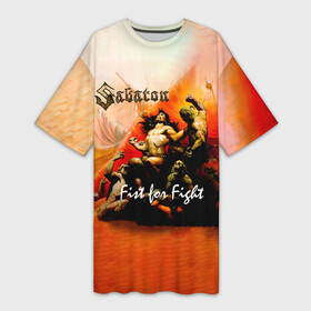 Платье-футболка 3D с принтом Fist for Fight  Sabaton в Екатеринбурге,  |  | band | battles | bismarck | joachim broden | knightly armor | latin boot | panzerkamp | rock | sabaton | war | атака мертвецов | бисмарк | войны | йоаким броден | латный ботинок | метал | ночные ведьмы | пауэр | рок группа | рыцарские дос