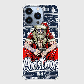 Чехол для iPhone 13 Pro с принтом Гангстер Санта Клаус   Santa Claus Gangster в Екатеринбурге,  |  | Тематика изображения на принте: christmas | бита | гангстер | дед мороз | кастет | новый год | нож | оружие | пистолет | рождество | санта | снежинка