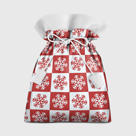 Подарочный 3D мешок с принтом Шахматные Снежинки в Екатеринбурге, 100% полиэстер | Размер: 29*39 см | Тематика изображения на принте: зима | новогоднее настроение | новый год | снежинки | шахматные снежинки | шахматы