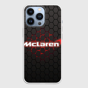 Чехол для iPhone 13 Pro с принтом McLaren carbon theme в Екатеринбурге,  |  | Тематика изображения на принте: f1 | formula 1 | mclaren | авто | гонки | макларен | формула 1
