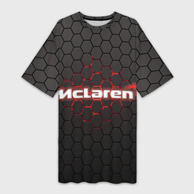 Платье-футболка 3D с принтом McLaren carbon theme в Екатеринбурге,  |  | f1 | formula 1 | mclaren | авто | гонки | макларен | формула 1