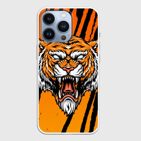 Чехол для iPhone 13 Pro с принтом Разгневанный тигр (голова) в Екатеринбурге,  |  | tiger | восточный тигр | год тигра | голова тигра | кошка | тигр | тигренок | хищник