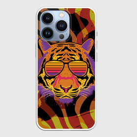 Чехол для iPhone 13 Pro с принтом Крутой тигр в очках ретро в Екатеринбурге,  |  | tiger | в очках | восточный тигр | год тигра | голова тигра | кошка | крутой | тигр | тигренок | хищник