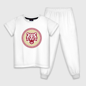 Детская пижама хлопок с принтом Тигр - символ нового года в Екатеринбурге, 100% хлопок |  брюки и футболка прямого кроя, без карманов, на брюках мягкая резинка на поясе и по низу штанин
 | 2022 | tiger | восточный | зверь | китайский | корейский | корея | новый год | тигр