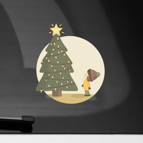 Наклейка на автомобиль с принтом Звезда желаний в Екатеринбурге, ПВХ |  | декабрь | дерево | елка | зима | новый год | праздник | празднование | рождество