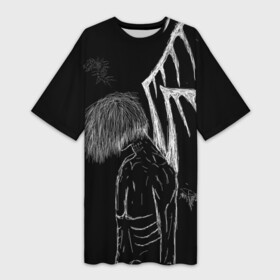 Платье-футболка 3D с принтом Dead Ghoul в Екатеринбурге,  |  | 10007 | anime | dead ghoul | dead inside | depression | dota | drain | zxc | zxcursed | альт | аниме | дед инсайд | дэд инсайд | курсед | токийский гуль