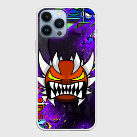 Чехол для iPhone 13 Pro Max с принтом GEOMETRY DASH DEMON SKIN   ГЕОМЕТРИ ДАШ ДЕМОН СКИН в Екатеринбурге,  |  | Тематика изображения на принте: 2d игра | geometry dash | mobile game | robtop | space | геометри даш | космос | кубики | кубы | мобильная игра | неон