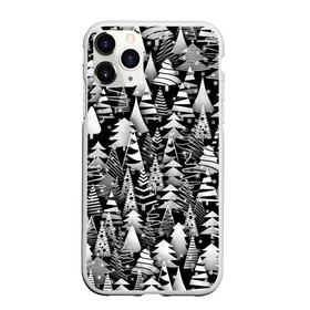 Чехол для iPhone 11 Pro матовый с принтом Лес абстрактных ёлок в Екатеринбурге, Силикон |  | абстракция | ёлка | ель | лес | новогодний | новый год | паттерн | рождество | снег | снежинки | чернобелый