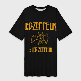 Платье-футболка 3D с принтом Led Zeppelin x Led Zeppelin в Екатеринбурге,  |  | led | led zep | led zeppelin | ledzep | lz | zoso | альбом | джимми пейдж | джон генри бонэм | джон пол джонс | зосо | лед зепелен | лед зеппелин | ледзепелен | ледзеппелин | роберт плант | рок группа