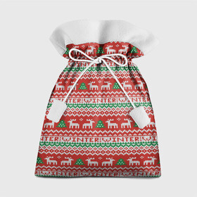 Подарочный 3D мешок с принтом Deer Christmas Pattern в Екатеринбурге, 100% полиэстер | Размер: 29*39 см | background | christmas | christmas pattern | deer | herringbone | holiday | knitted pattern | new year | pattern | texture | tree | вязаный узор | елка | елочка | новогодний узор | новый год | олени | паттерн | праздник | рождество | текстура | узор | фон