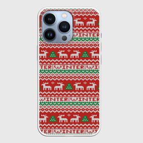 Чехол для iPhone 13 Pro с принтом Deer Christmas Pattern в Екатеринбурге,  |  | background | christmas | christmas pattern | deer | herringbone | holiday | knitted pattern | new year | pattern | texture | tree | вязаный узор | елка | елочка | новогодний узор | новый год | олени | паттерн | праздник | рождество | текстура | узор | фон